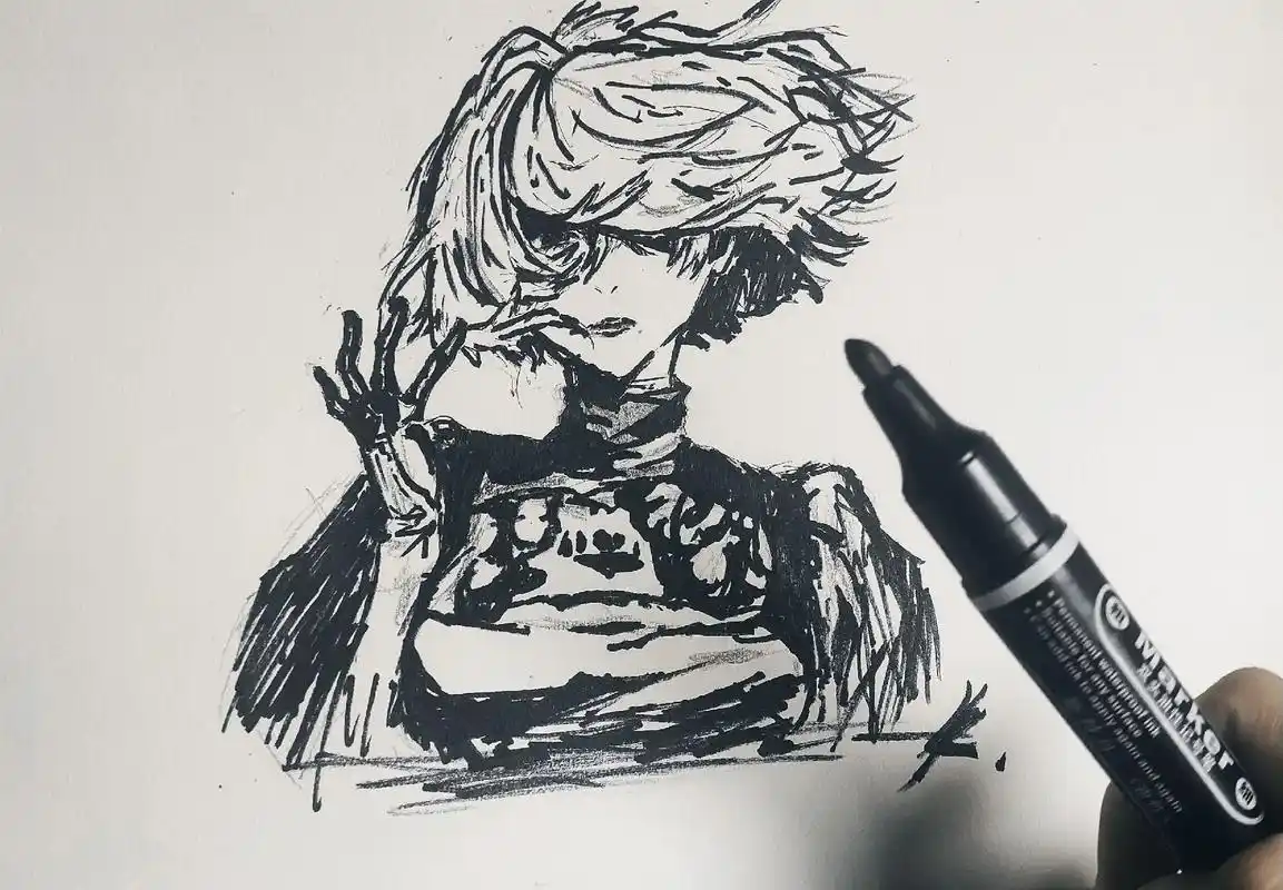 临摹#手绘 试一下记号笔画一画不要笑我画的丑 - 抖音