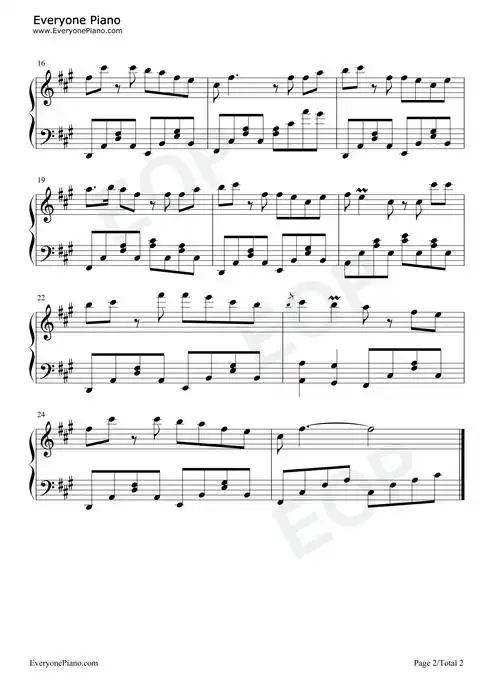 燕无歇-心多憔悴爱付与东流的水-抖音热歌五线谱预览2-钢琴谱文件