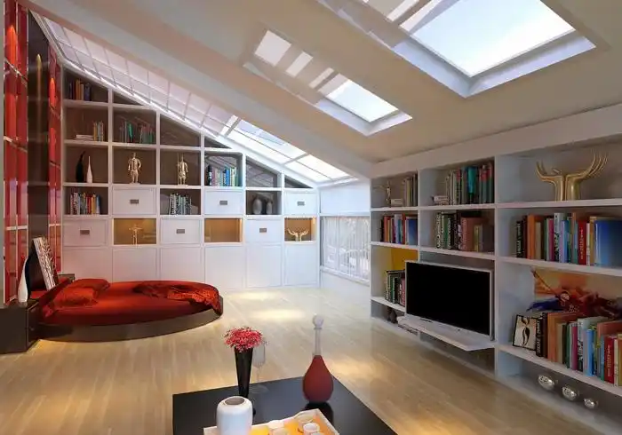 斜顶阁楼装修效果图 坡屋顶_斜顶半阁楼装修效果图大全_低斜顶阁楼