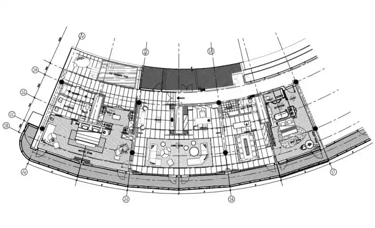 上海世贸洲际深坑酒店——总统套房平面布置图
