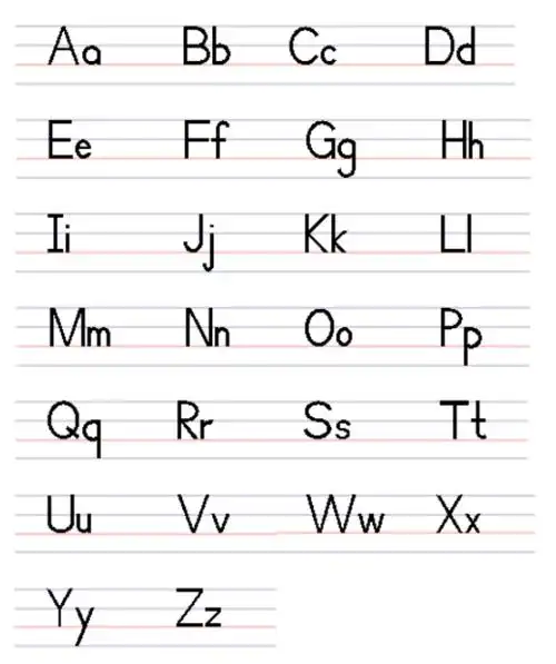 关于英文26个字母标准写法的图片及评论