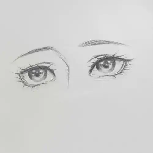 这次是一双女生的眼睛第一步:定出基本位置第二步:画出眼睛和眉毛的