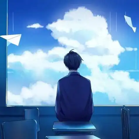 成熟卡通头像男生背影