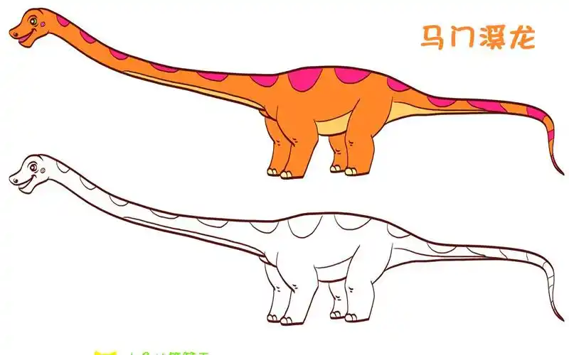 简笔画大全,马门溪龙