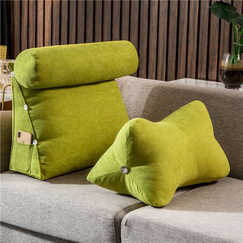 北欧卧室办公室韩国绒可调节头枕沙发三角靠枕小靠背骨头枕可拆洗