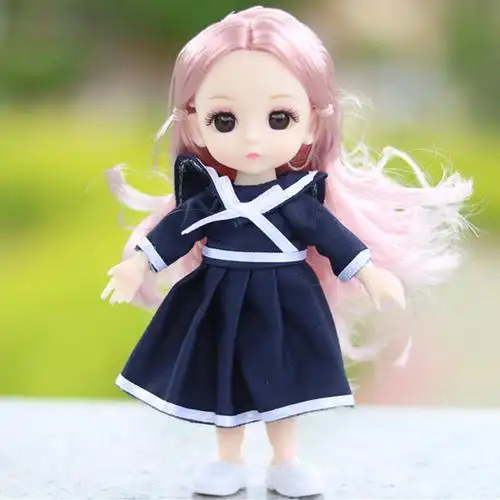 17厘米bjd人形玩偶童心芭比洋娃娃3d真眼ob11迷糊娃娃儿童玩具