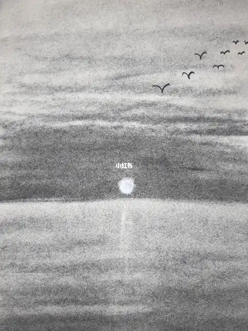 素描风景画  #零基础学画画  #日落风景画  #风景画  #最美日落