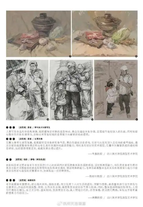 四川美术学院2025年本科招生专业考试大纲及精选作品
