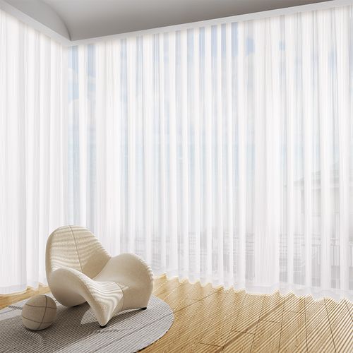 阳台竖百叶纱帘客厅透光不透人梦幻帘挂钩式白纱免打孔安装纱窗帘