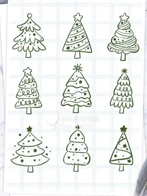 简笔画各种圣诞节圣诞树简单创意零基础