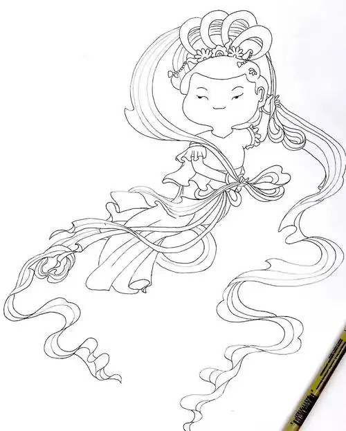 弘文书画馆美术课程之《卡通画敦煌飞天图》四到六年级篇