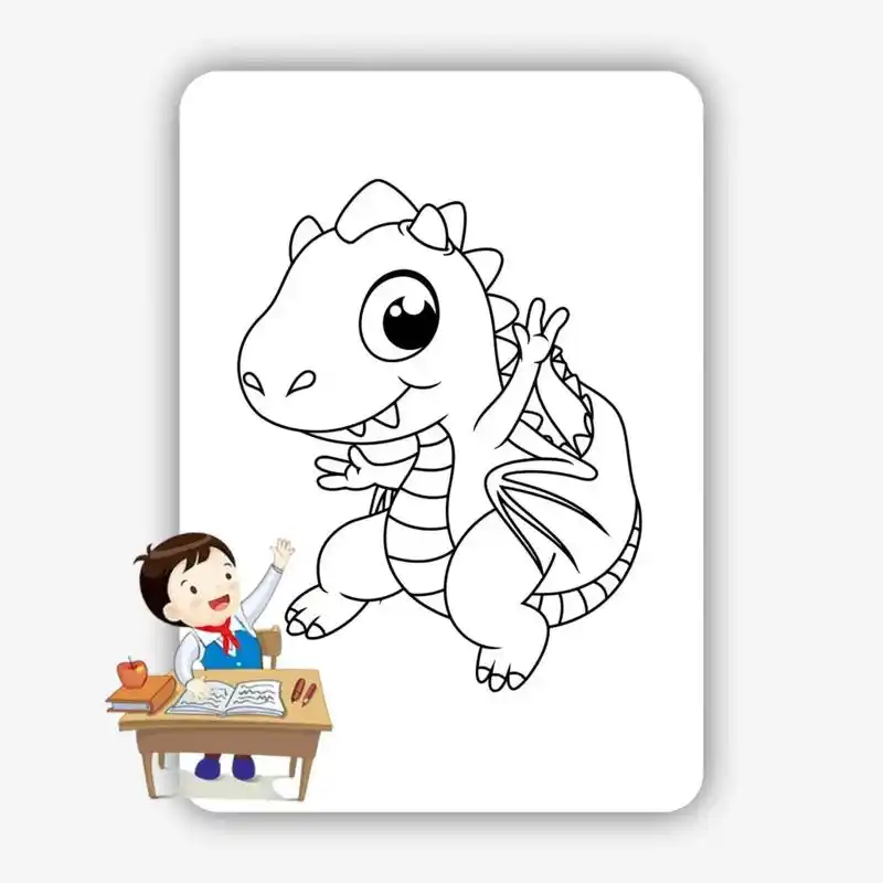 恐龙03涂色画素材可打印涂色模板 #手抄报模板 #家长收藏孩 - 抖音