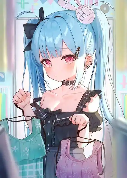 (んみんな可爱い)|月うさぎ的女孩人物插画图片