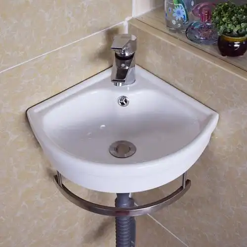 陶瓷洗手盆小户型挂墙式洗脸面盆阳台卫生间迷你挂盆三角盆洗手池安心