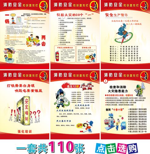 梦倾城消防安全海报防火知识宣传画安全生产月标语四个能力宣传挂图