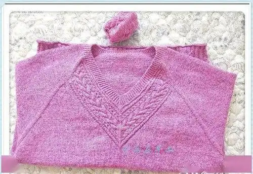 从上往下织女士棒针v领套头毛衣好看又实穿