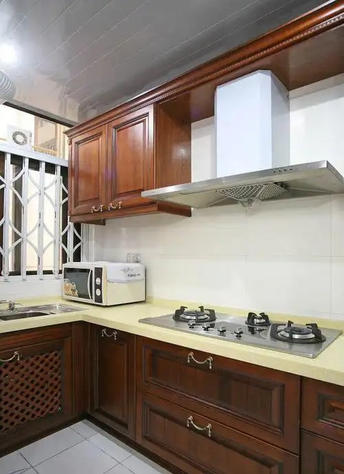 中式风格别墅厨房灶台效果图