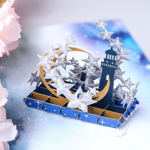 生日贺卡3d立体手工信封diy韩国蛋糕摩天轮祝福纸雕镂空卡片礼物