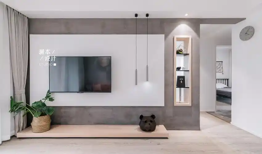 北欧风格二居室电视背景墙装修效果图