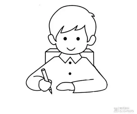 爱学习的小孩简笔画