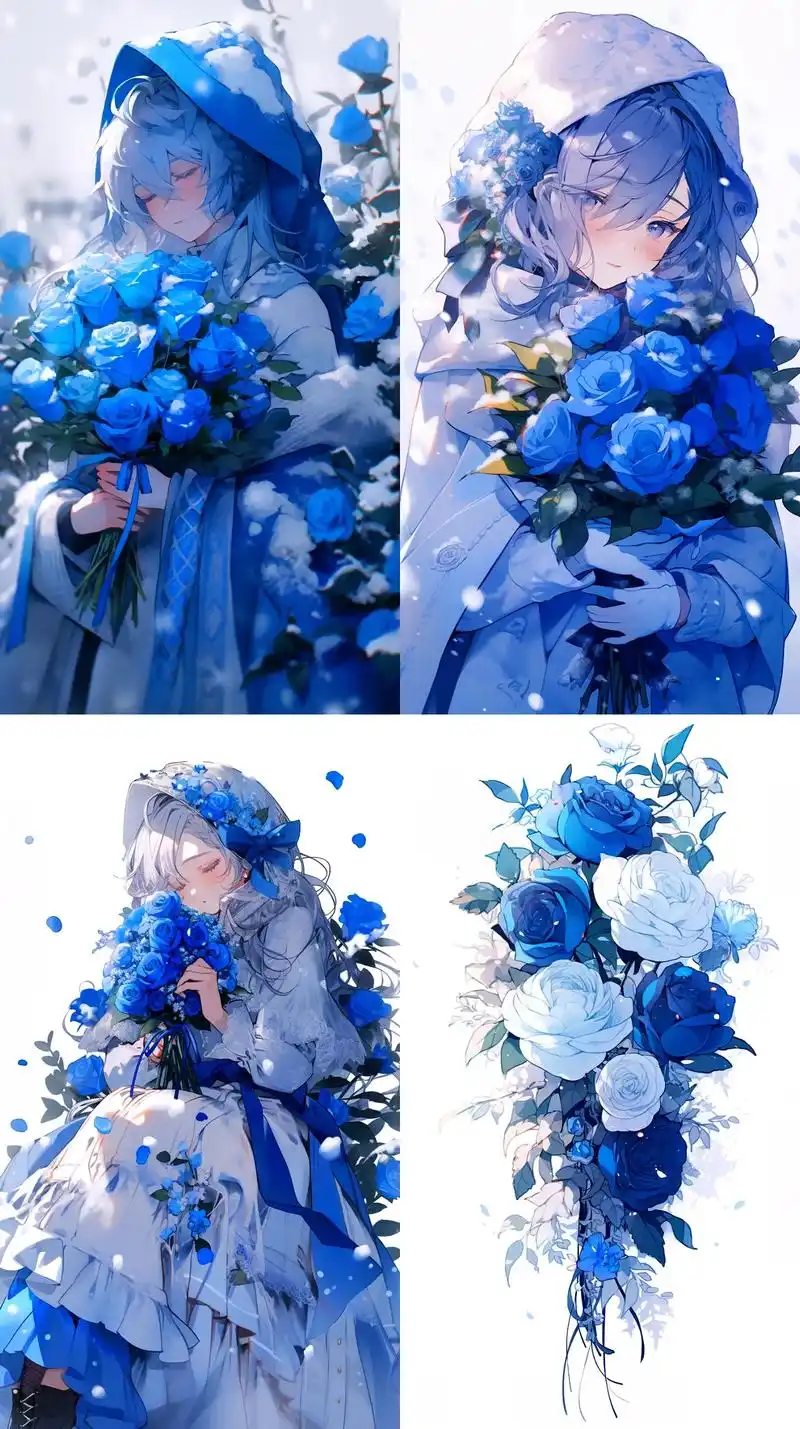 蓝玫瑰.#动漫少女 #高清图片 #优质头像 #美图分享 #手 - 抖音