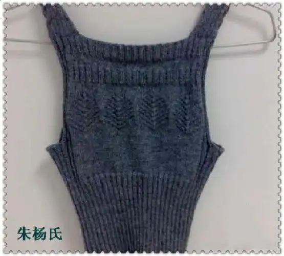 【转载】【引用实例教程】胸罩式毛背心编织 朱杨氏--教你织性感胸罩