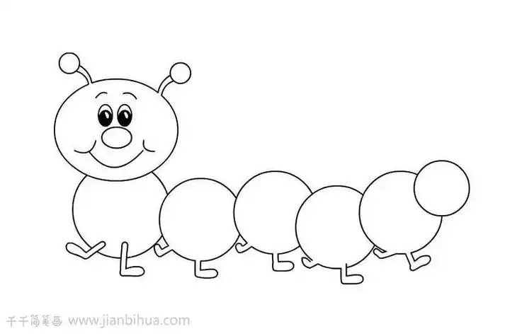 毛毛虫生长变化过程简笔画