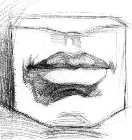 石膏嘴巴素描画法-美院帮