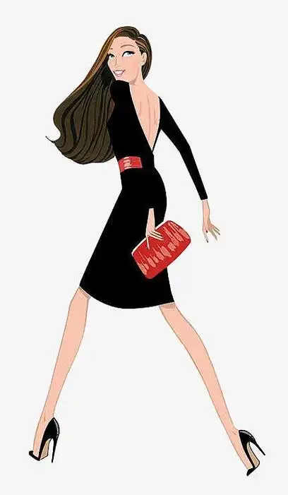 png美女背影png短发女生png卡通人物png矢量图水彩女孩背影png绑辫子