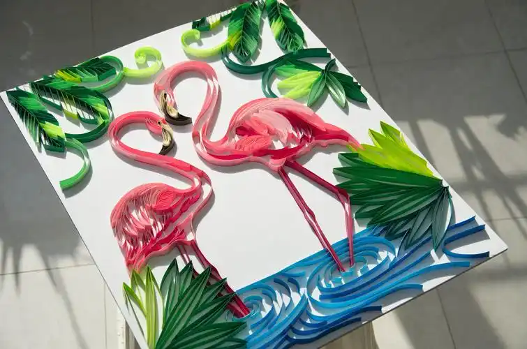 手工衍纸装饰画——火烈鸟