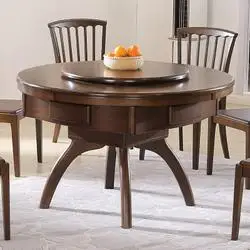 北欧豪华家用型多功能电动麻将桌 实木圆形麻将机全自动餐桌两用