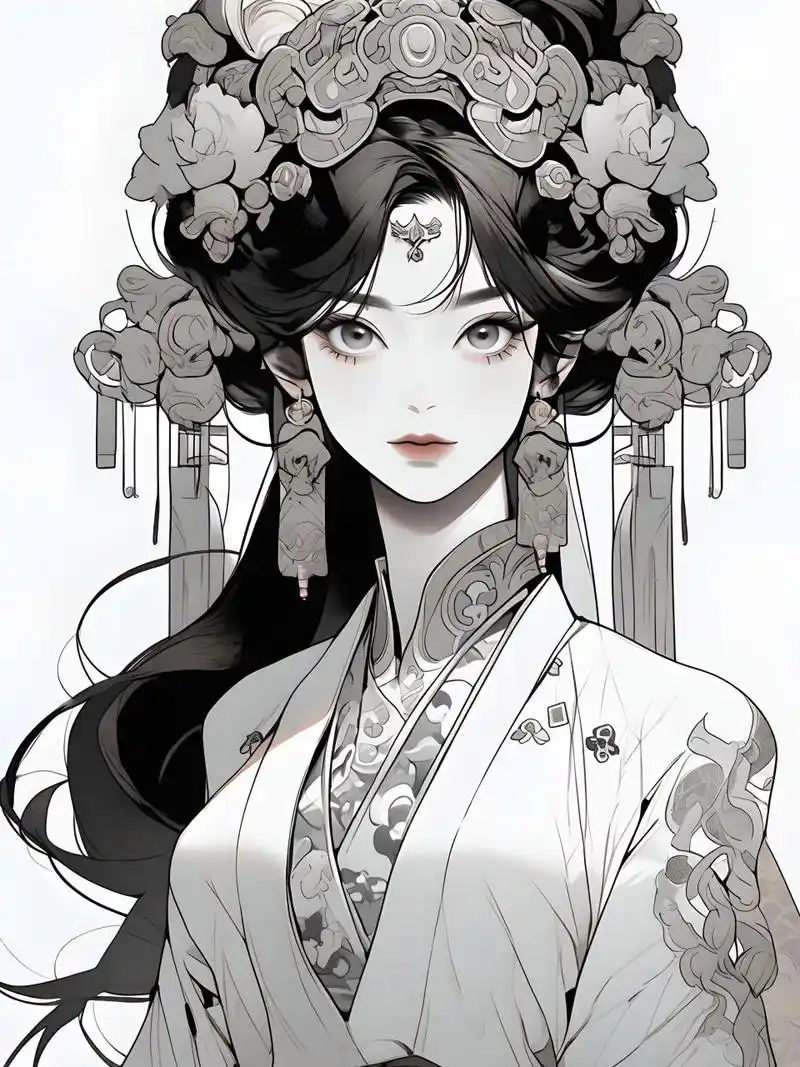 二次元##古风##古风美女##人物线稿##古风插画##图片##动漫头像和