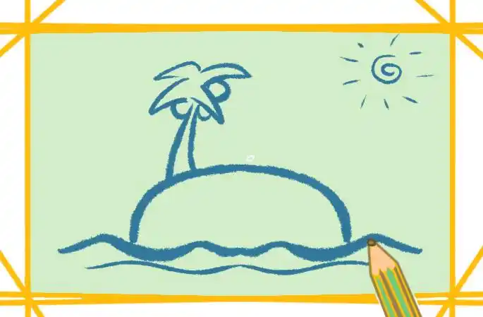 空中岛屿简笔画i简笔画岛屿