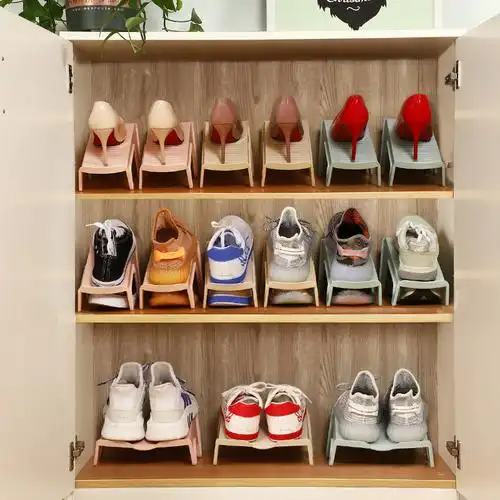 塑料一体式分层鞋柜鞋托简易鞋架收纳神器家用鞋子收纳架