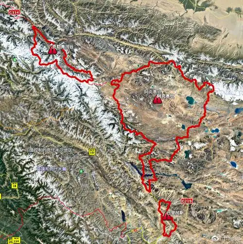中印边界西段三块争议区位置图「绘自google earth」