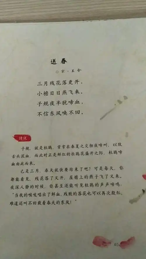 [国学学习]学习古诗《送春》