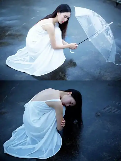 一个人的下雨天忧郁情绪写真