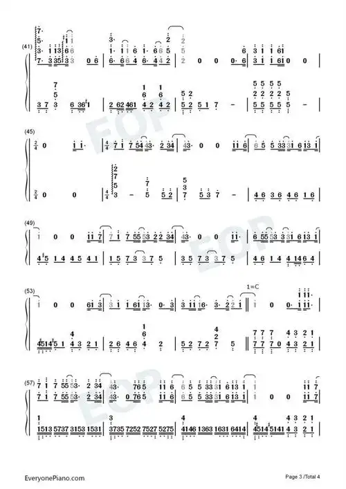 薛之谦天外来物钢琴数字简谱