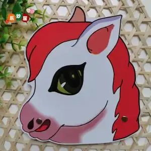 幼儿园动物头饰儿童演出表演小道具舞台卡通角色扮演面具白马小马