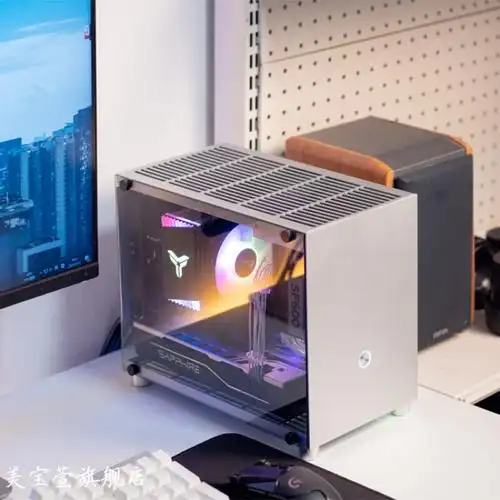 k机箱kkk全铝itxa小机箱游戏主机直插个2sfx电源k77银色官方标配