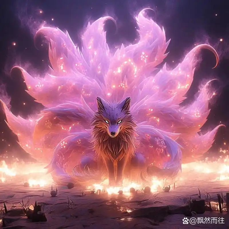 【上古神兽】九尾狐(右滑变身) 九尾狐,性格平日温顺,如一朵盛开的花