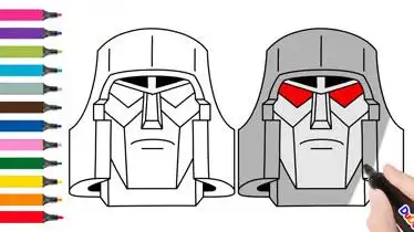 变形金刚威震天头像霸天虎简笔画宝宝学画画儿童早教绘画教程动画