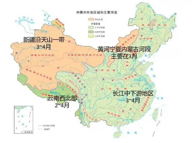 国内主要桃花汛在哪里?"汛"的原意,指江河定期的涨水.