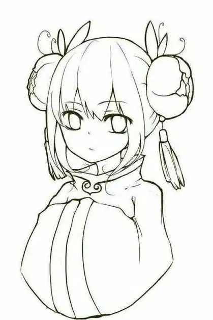 动漫人物古风简笔画简单q版古风人物简笔画线稿古风也能萌萌哒by