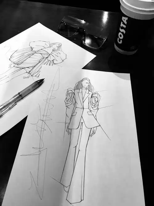 19aw/高定时装周/手绘线稿-服装画/服装设计手稿 - 穿针引线服装论坛