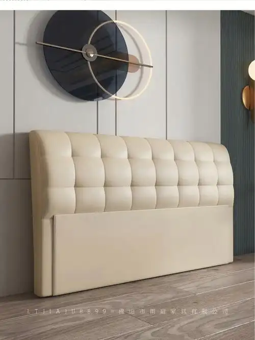 时尚简约纳帕皮双人软包床头