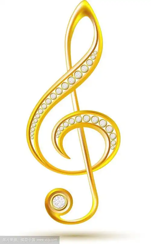 镶钻石的金色高音谱号