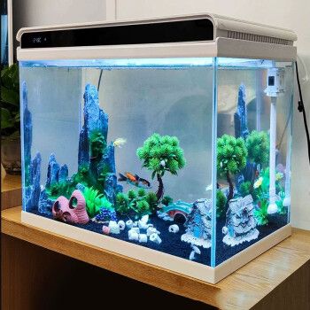 鱼缸客厅 小型桌面家用水族箱 生态免换水金鱼缸 he480高档超白玻璃