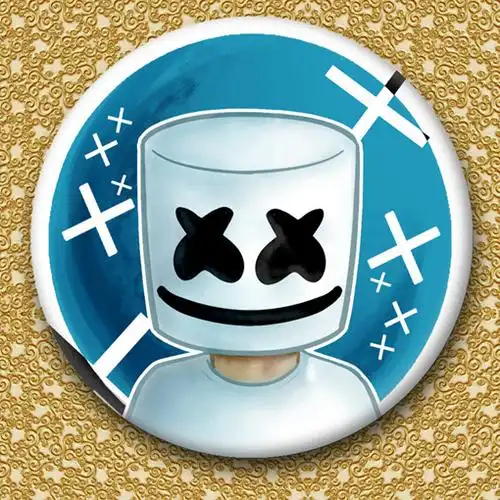 marshmello棉花糖百大dj电音徽章礼品礼物胸章饰品挂饰胸针定制