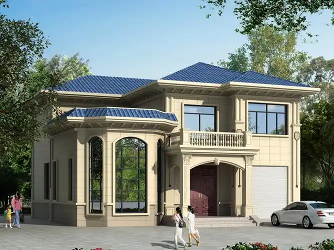 中高端两层中式自建别墅,带车库,露台,占地面积180平方米农村二层自